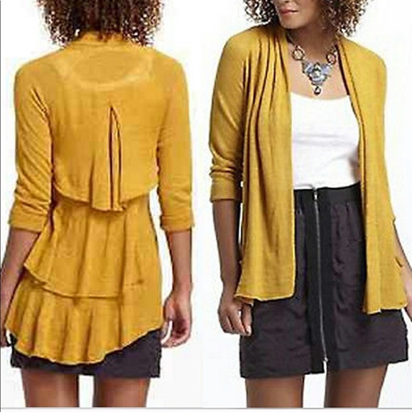 Anthropologie Sweaters - Anthro Angel of the North Tiered ruffle cardigan S